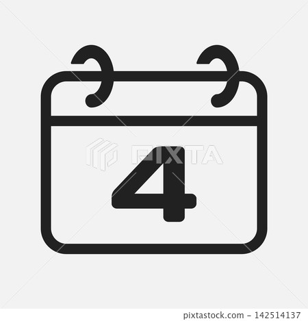 Vector minimal icon page calendar - number 4 Vector minimal icon page calendar - number 4 142514137