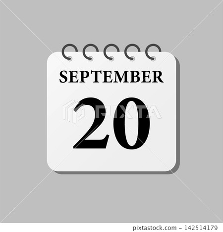 Icon page calendar day - 20 September Icon page calendar day - 20 September 142514179