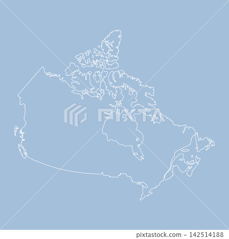 Vector outline map of Canada line border country Vector outline map of Canada line border country 142514188