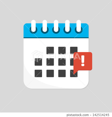 Icon page calendar, pop up message alert or error Icon page calendar, pop up message alert or error 142514245