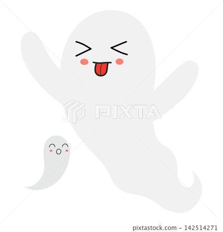 Playful, cute Halloween ghost Playful, cute Halloween ghost 142514271