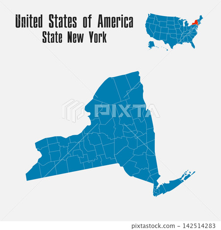 Vector map of the USA - State New York Vector map of the USA - State New York 142514283