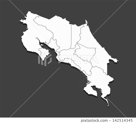Vector map country Costa Rica divided on regions Vector map country Costa Rica divided on regions 142514345