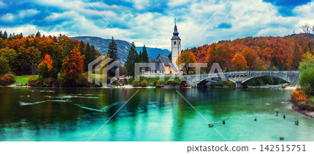 Church of St John the Baptist near Lake Bohinj Slovenia Church of St John the Baptist near Lake Bohinj Slovenia 142515751