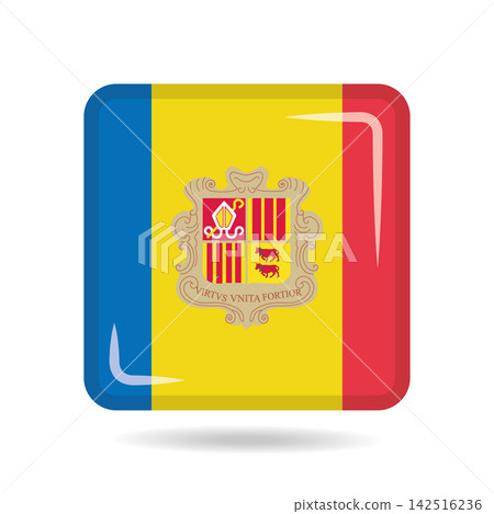 Square shape icon of the national flag of Andorra Vector illustration Square shape icon of the national flag of Andorra Vector illustration 142516236