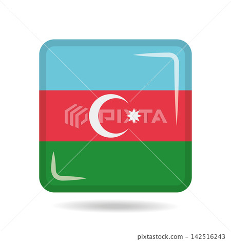 Square shape icon of the national flag of Azerbaiyan Vector illustration 142516243