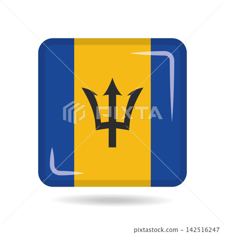 Square shape icon of the national flag of Barbados Vector illustration Square shape icon of the national flag of Barbados Vector illustration 142516247