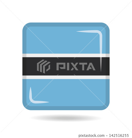 Square shape icon of the national flag of Botswana Vector illustration Square shape icon of the national flag of Botswana Vector illustration 142516255