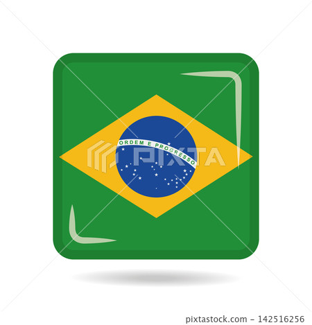 Square shape icon of the national flag of Brazil Vector illustration Square shape icon of the national flag of Brazil Vector illustration 142516256