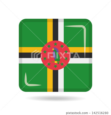 Square shape icon of the national flag of Dominica Vector illustration Square shape icon of the national flag of Dominica Vector illustration 142516280