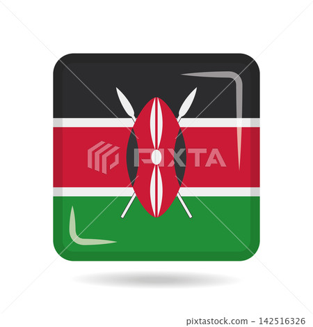 Square shape icon of the national flag of Kenya Vector illustration Square shape icon of the national flag of Kenya Vector illustration 142516326