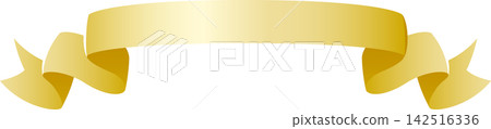 Illustration material of a luxurious gold ribbon Illustration material of a luxurious gold ribbon 142516336
