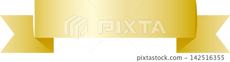 Illustration material of a luxurious gold ribbon 142516355