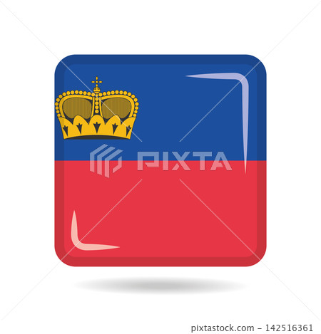 Square shape icon of the national flag of Liechtenstein Vector illustration 142516361