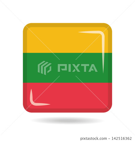Square shape icon of the national flag of Lithuania Vector illustration 142516362