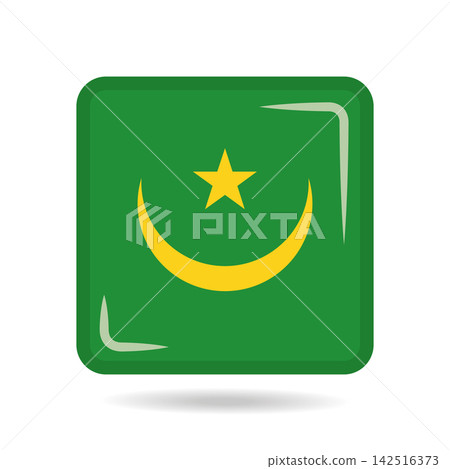 Square shape icon of the national flag of Mauritania Vector illustration Square shape icon of the national flag of Mauritania Vector illustration 142516373