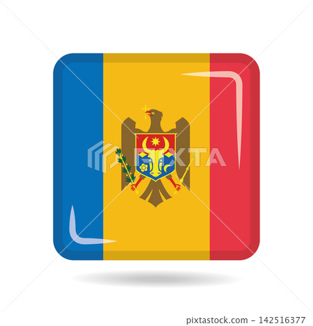 Square shape icon of the national flag of Moldova Vector illustration Square shape icon of the national flag of Moldova Vector illustration 142516377