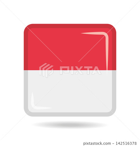 Square shape icon of the national flag of Monaco Vector illustration Square shape icon of the national flag of Monaco Vector illustration 142516378