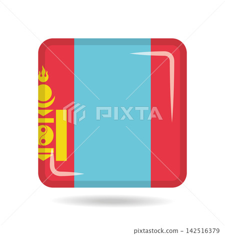 Square shape icon of the national flag of Mongolia Vector illustration Square shape icon of the national flag of Mongolia Vector illustration 142516379