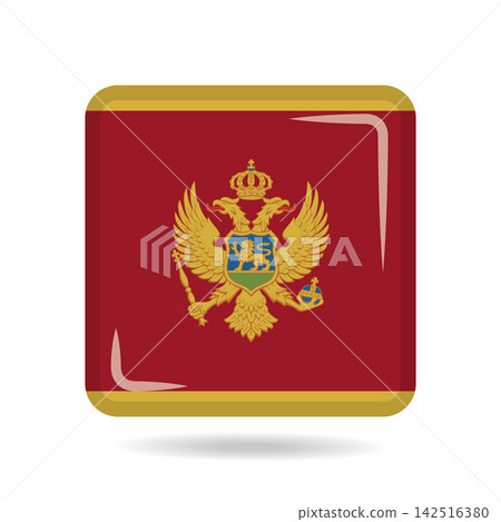 Square shape icon of the national flag of Montenegro Vector illustration Square shape icon of the national flag of Montenegro Vector illustration 142516380