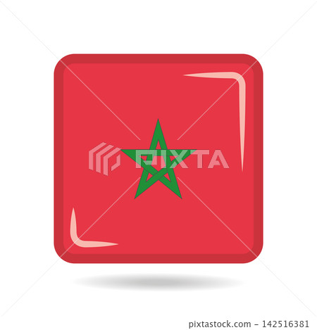 Square shape icon of the national flag of Morocco Vector illustration Square shape icon of the national flag of Morocco Vector illustration 142516381