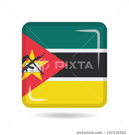 Square shape icon of the national flag of Mozambique Vector illustration Square shape icon of the national flag of Mozambique Vector illustration 142516382