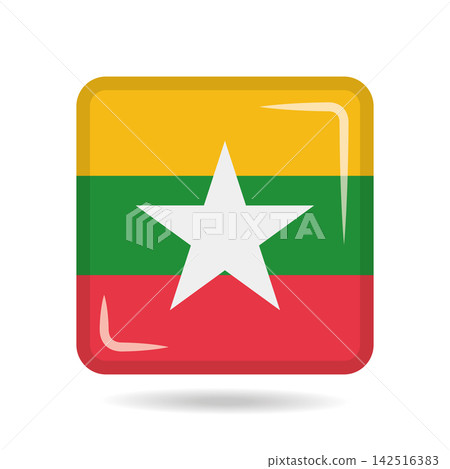 Square shape icon of the national flag of Myanmar Vector illustration Square shape icon of the national flag of Myanmar Vector illustration 142516383