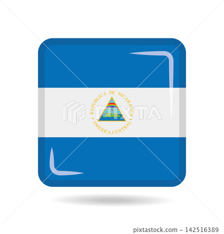 Square shape icon of the national flag of Nicaragua Vector illustration 142516389
