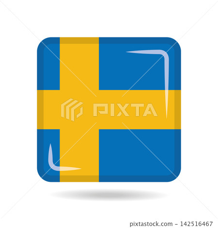 Square shape icon of the national flag of Sweden Vector illustration Square shape icon of the national flag of Sweden Vector illustration 142516467