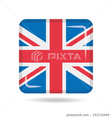 Square shape icon of the national flag of United Kingdom Vector illustration 142516484