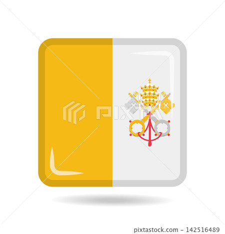 Square shape icon of the national flag of Vatican City Vector illustration Square shape icon of the national flag of Vatican City Vector illustration 142516489