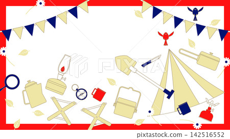 Simple illustration background of camping equipment Simple illustration background of camping equipment 142516552