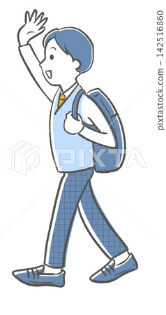 High school student with school bag High school student with school bag 142516860