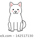 Vector illustration of a Kishu dog (full body, front view, sitting). 142517130