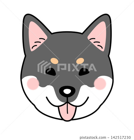 四國犬臉部向量圖(正面圖) 四國犬臉部向量圖(正面圖) 142517230
