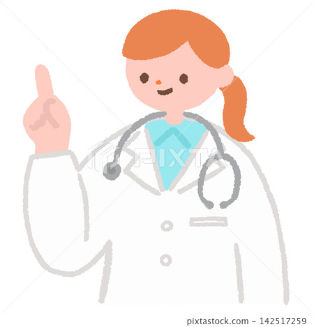 An illustration of a female doctor coming up with a brilliant idea. An illustration of a female doctor coming up with a brilliant idea. 142517259