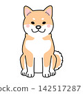 Vector illustration of a Shiba Inu (full body, front view, sitting). 142517287