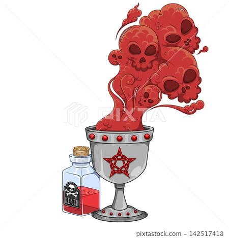 Ancient chalice with halloween smoke Ancient chalice with halloween smoke 142517418
