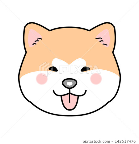 秋田犬臉部向量圖(正面圖) 秋田犬臉部向量圖(正面圖) 142517476