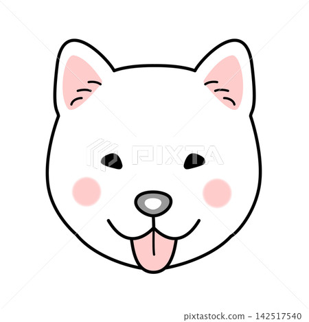 Vector illustration of a Hokkaido dog's face (front view) Vector illustration of a Hokkaido dog's face (front view) 142517540