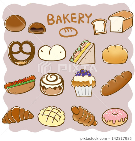Illustration set of various bread Illustration set of various bread 142517985