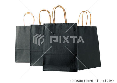 Black Friday. Black shopping bags await customers in anticipation of seasonal sales, PNG Black Friday. Black shopping bags await customers in anticipation of seasonal sales, PNG 142519168