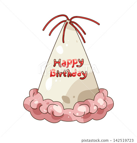 Illustration of birthday party hat Illustration of birthday party hat 142519723
