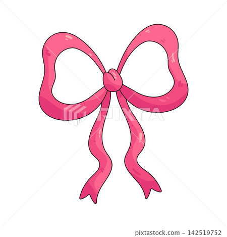 Illustration of pink ribbon bow Illustration of pink ribbon bow 142519752