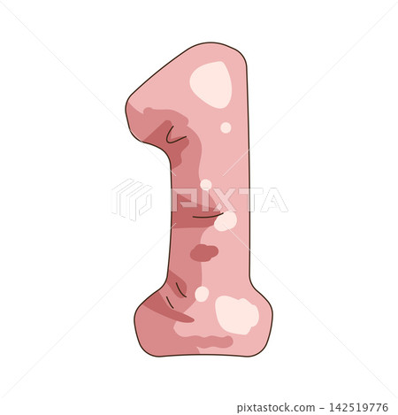 Illustration of number one balloon 142519776