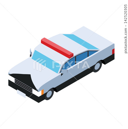 警車的等距插圖 142520305