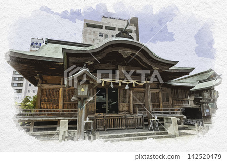 島根縣松江市末付神社正殿的水彩畫。 142520479