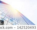 Sketch to reality transformation concept of modern glass skyscraper facade in tokyo japan with copy space 142520493