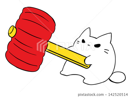 Cat wielding a squeaky hammer Cat wielding a squeaky hammer 142520514