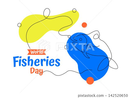World Fisheries Day Vector Illustration Featuring Colorful Fish, Marine Life, Ocean Conservation, Sustainable Fishing and Aquatic Ecosystem Awareness World Fisheries Day Vector Illustration Featuring Colorful Fish, Marine Life, Ocean Conservation, Sustainable Fishing and Aquatic Ecosystem Awareness 142520650